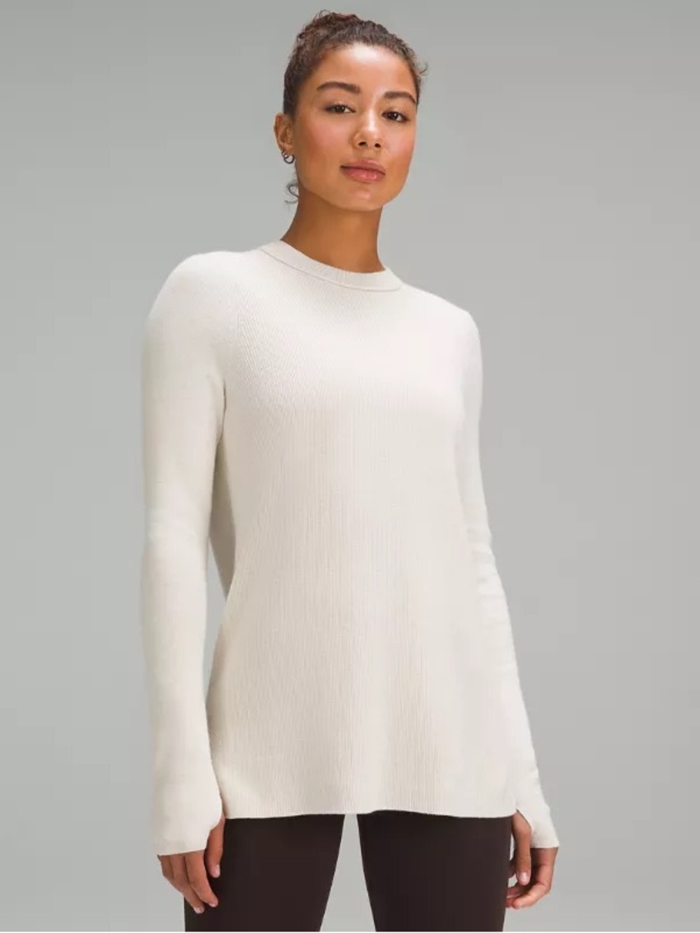 Lululemon Take It All In Cream Ribbed Long-Sleeve Sweater